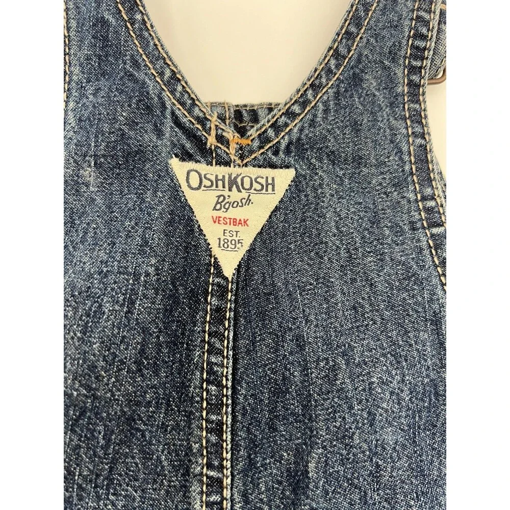 OshKosh B'gosh Denim Carpenter vestbak overalls 12 Months adjustable 100% Cotton